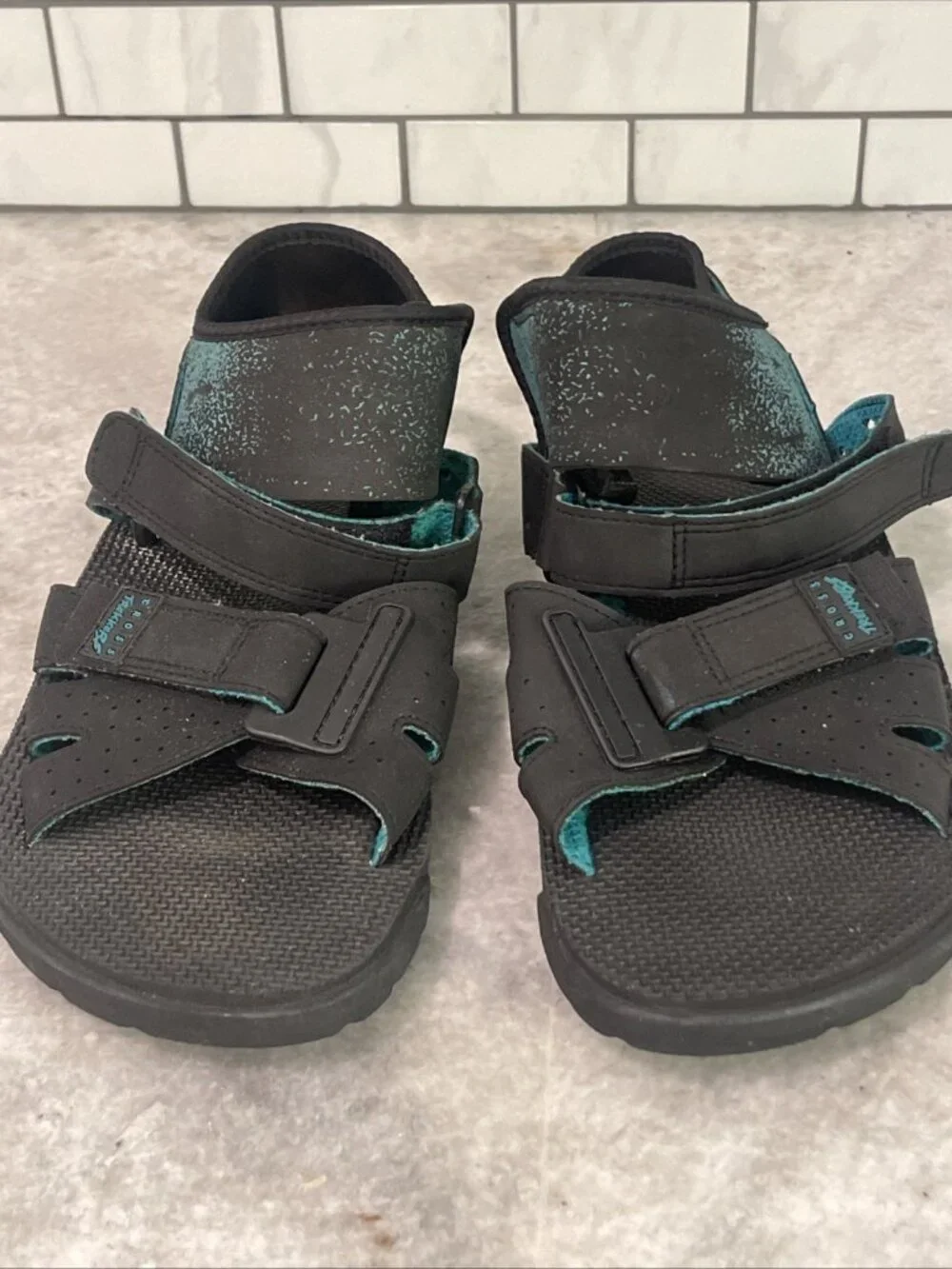 Cross Trekers Sandals Mens 11 Blue Black Hiking Urban Shoes Gorpcore Waterproof